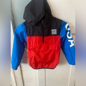 The North Face Red White & Blue USA Hooded Windbreaker Jacket Kid’s Size XXS 5